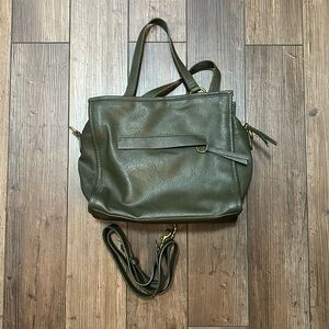Olive Green woman’s purse with strap. Gently used. Smoke-free home.